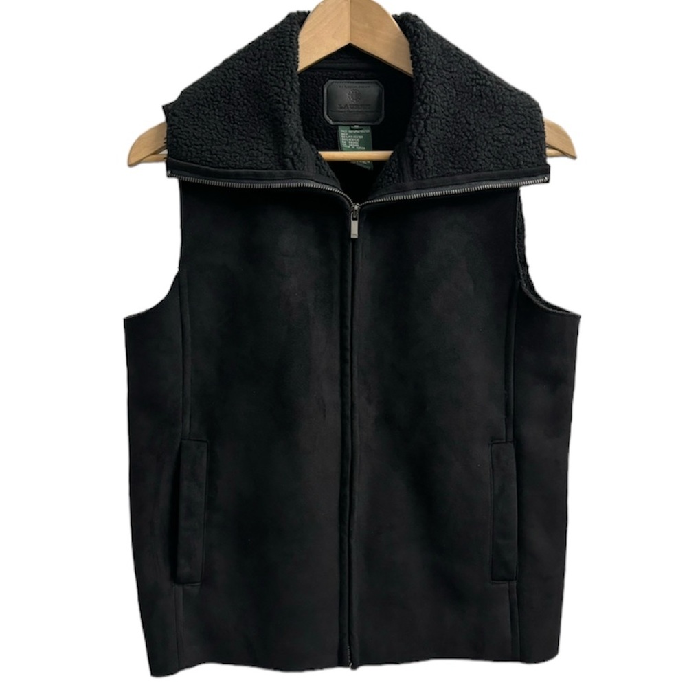 Lauren Ralph Lauren Faux Suede Sherpa Lined Vest Full Zip Women’s Small